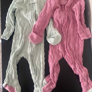 Cozy Kids Sleeper Set - Pink and Green 3-6 Months